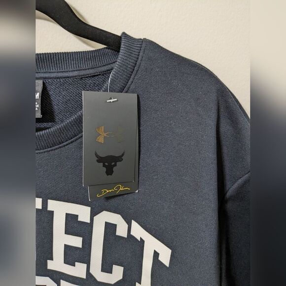 Under armour Project Rock Crew Terry SS Sweatshirt Men M Heavyweight 1377435 - Picture 5 of 6